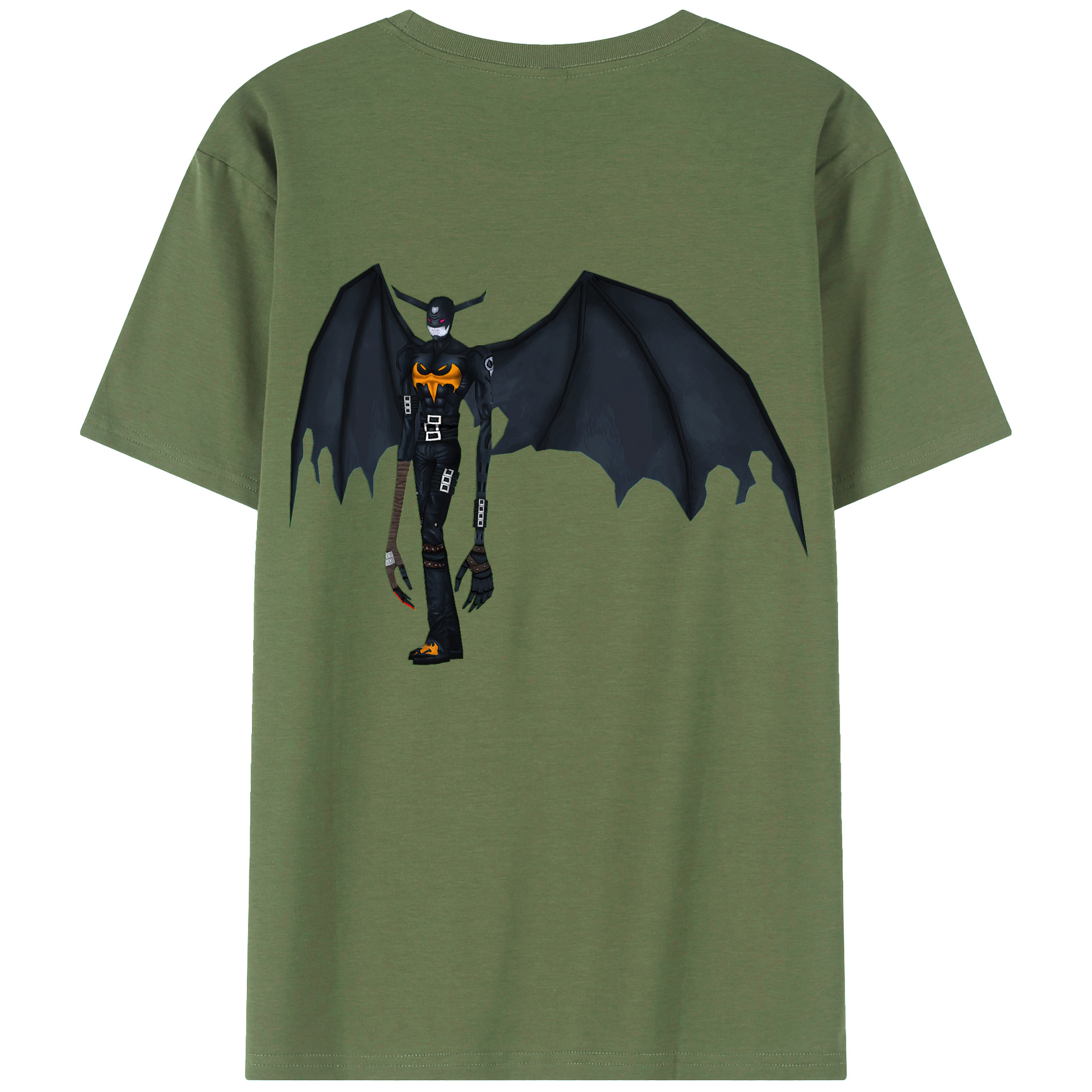 （画像用） Digimon デジタルモンスター/デジモン 綿100％ メンズ半袖Tシャツ（バックプリント） 通気性